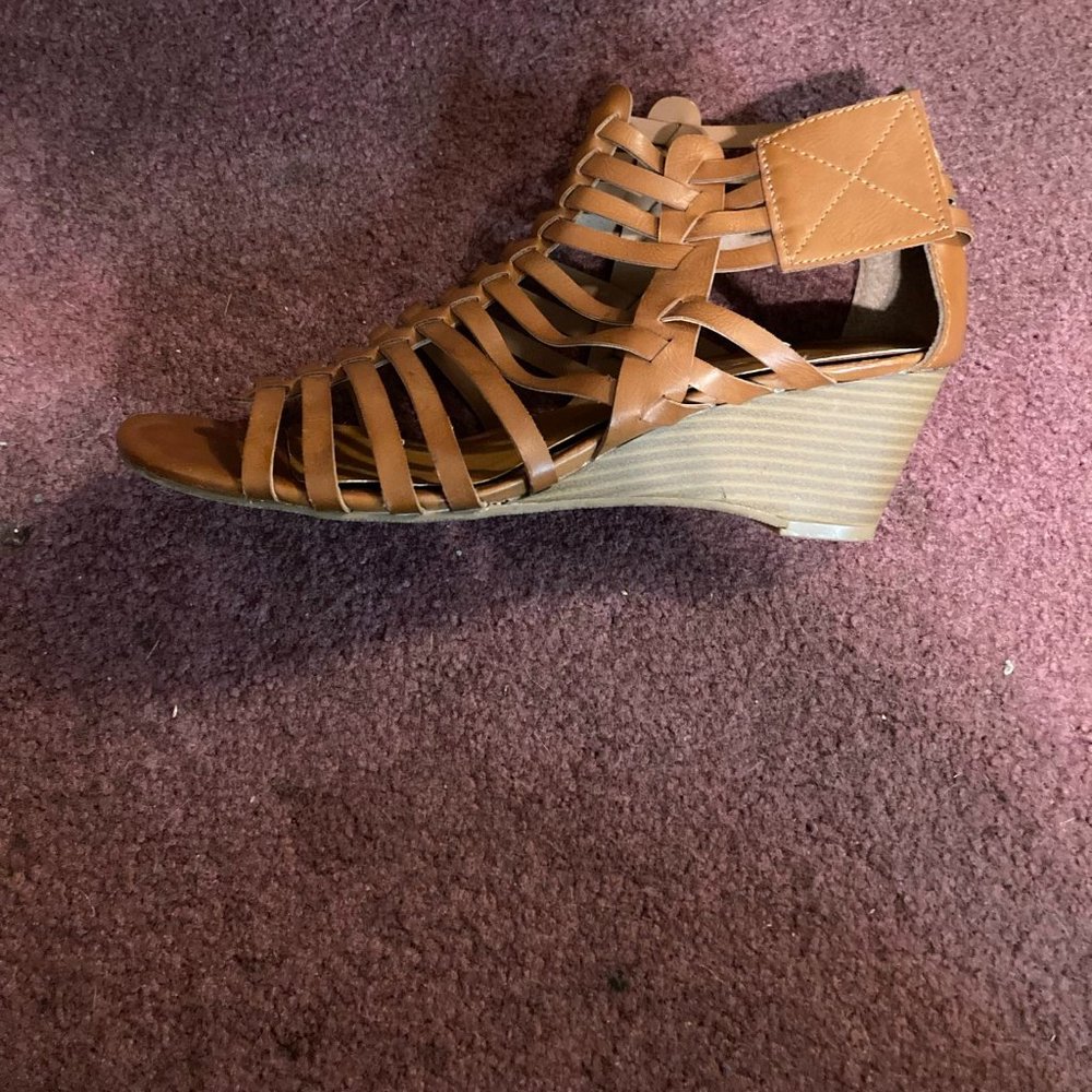 Ana A New Approach Strapped Sandal Wedges